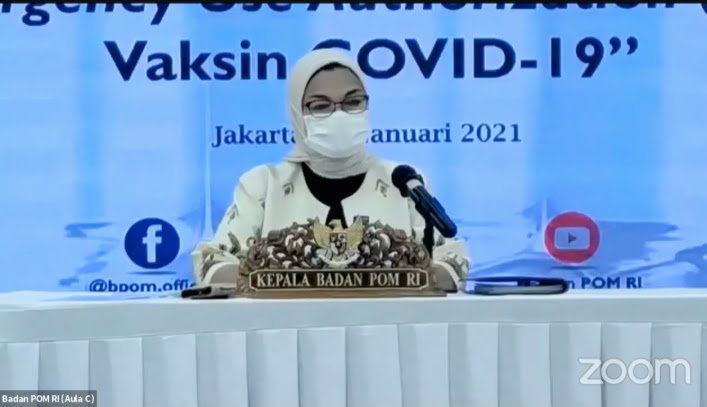 BPOM Beri Ijin Penggunaan Vaksin Covid-19 Produksi Sinovac