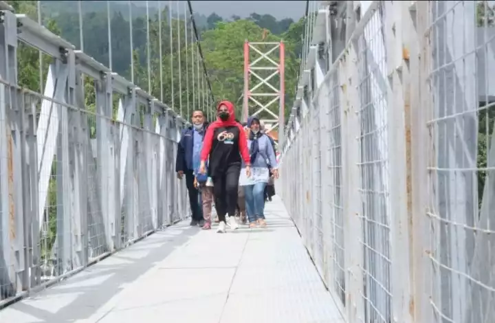 Jembatan Gantung Girpasang Klaten Kini Telah Berdiri Kokoh