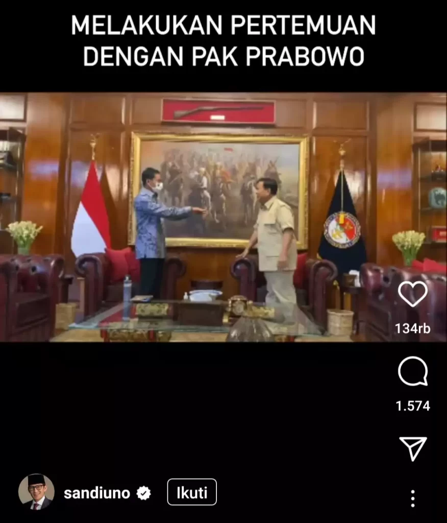 Prabowo Terkejut Sandiaga Uno Datang ke Kantornya Jalan Kaki