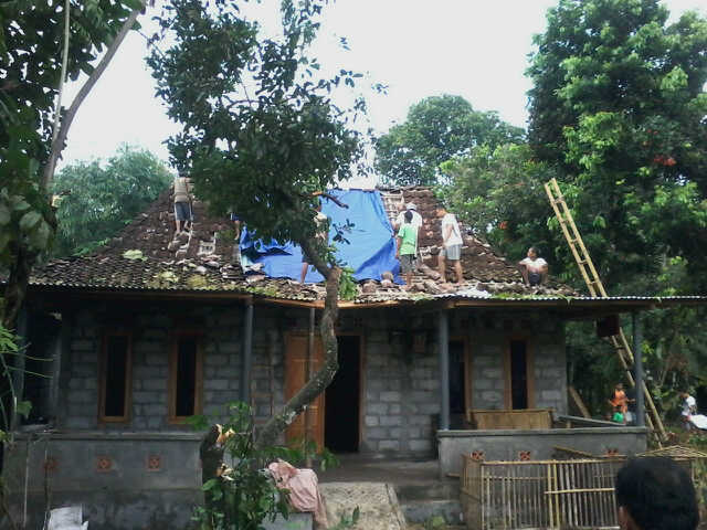 Dua Rumah Rusak Tertimpa Pohon di Sleman