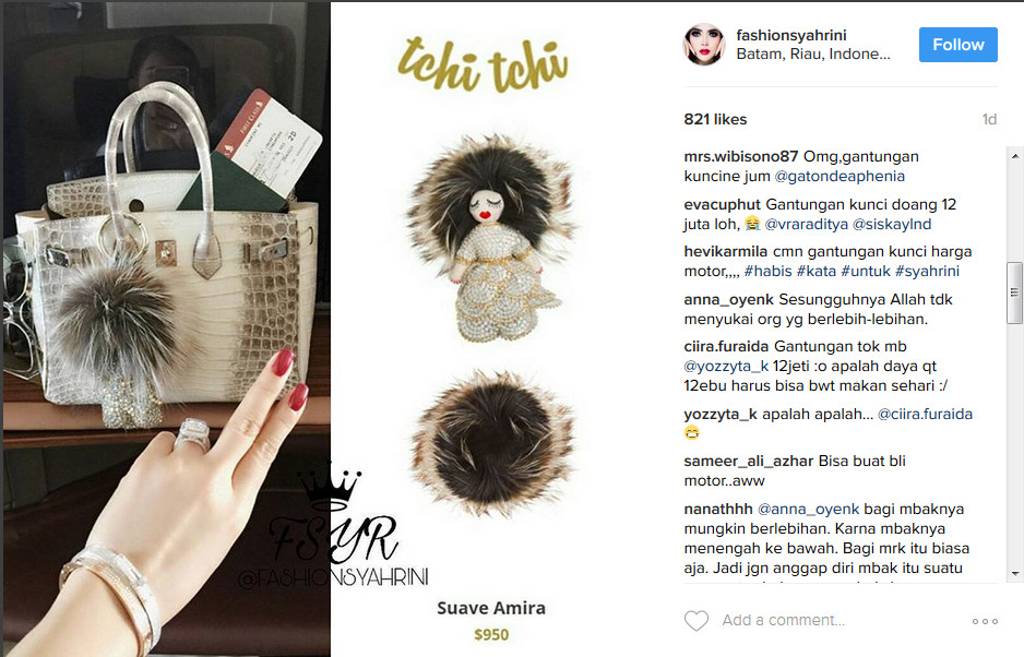 Ya Ampun! Gantungan Tas Milik Syahrini Seharga Satu Motor