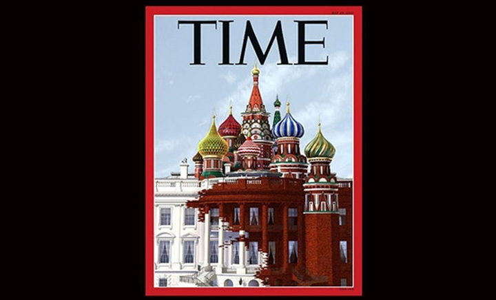 Sampul Majalah Time Tampilkan Gedung Putih yang Sudah Dikuasai Rusia
