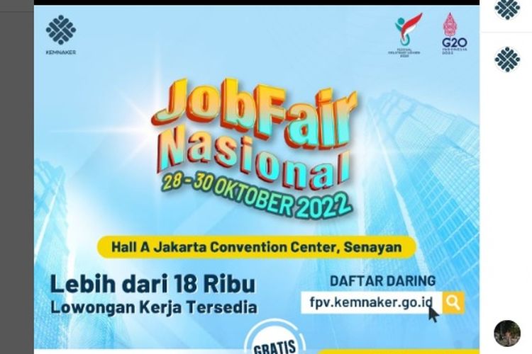 Kemenaker Gelar Job Fair di JCC Senayan 28-30 Oktober, Tersedia 22.000 Lowongan Ilustrasi (foto: Kemnaker)