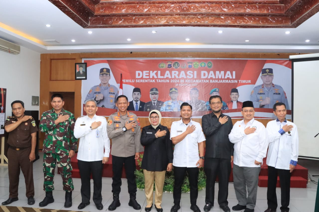 Jelang Pesta Demokrasi, Polresta Banjarmasin Gelar Deklarasi Damai Pemilu 2024