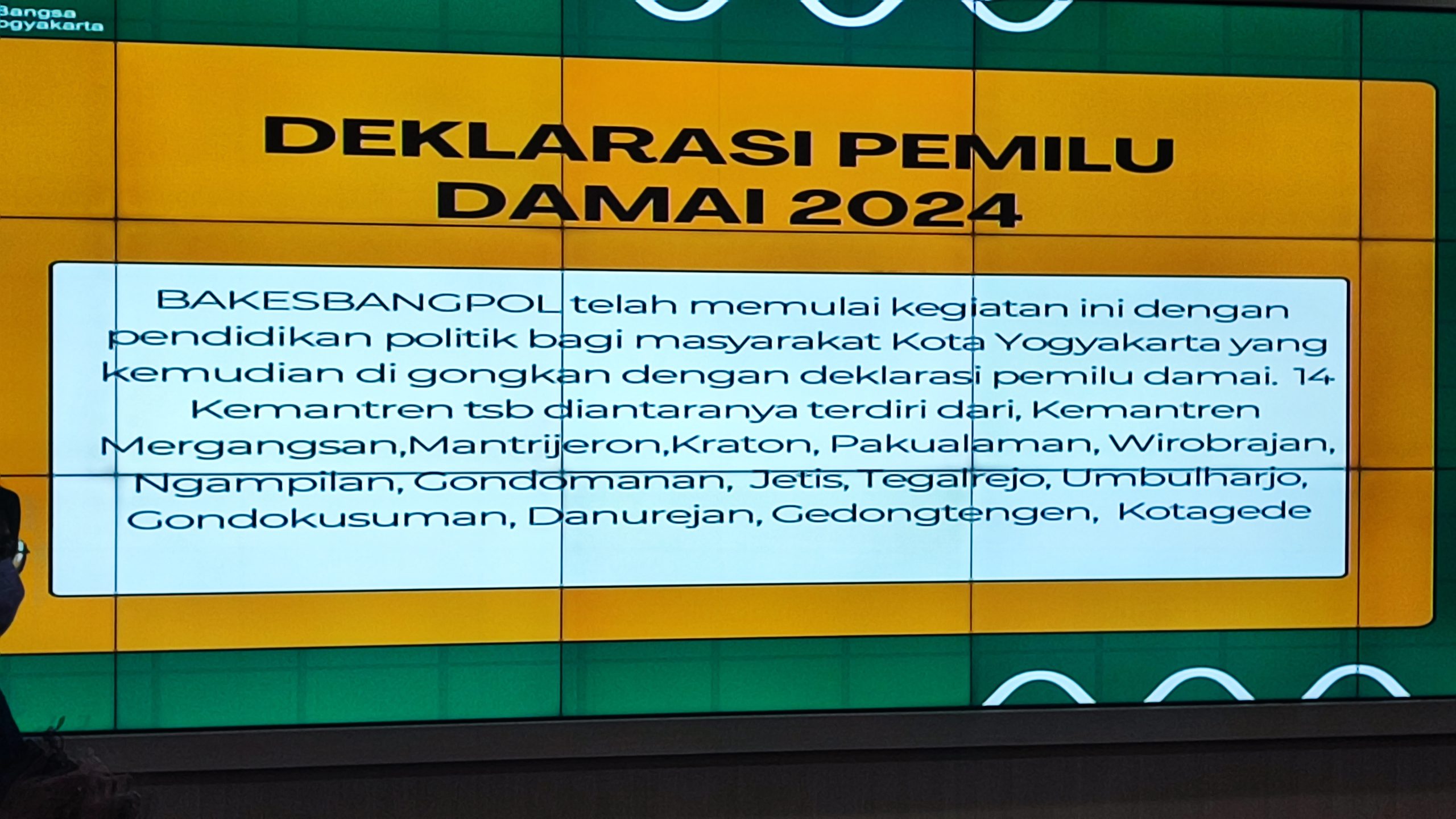 Kota Jogja Siap Songsong Pemilu Damai 2024, Simak Rangkaian Acaranya Ilustrasi deklarasi pemilu damai Kota Jogja (foto: Deny Hermawan)