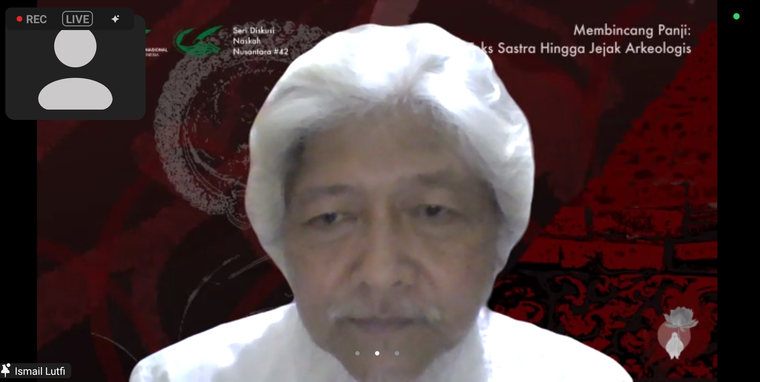 Menyelisik Nama Panji di Berbagai Peninggalan Sejarah Kuno Ismail Lutfi, Dosen Universitas Negeri Malang dalam webinar "Membincang Panji: Dari Teks Sastra Hingga Jejak Arkeologis" (foto: ist)