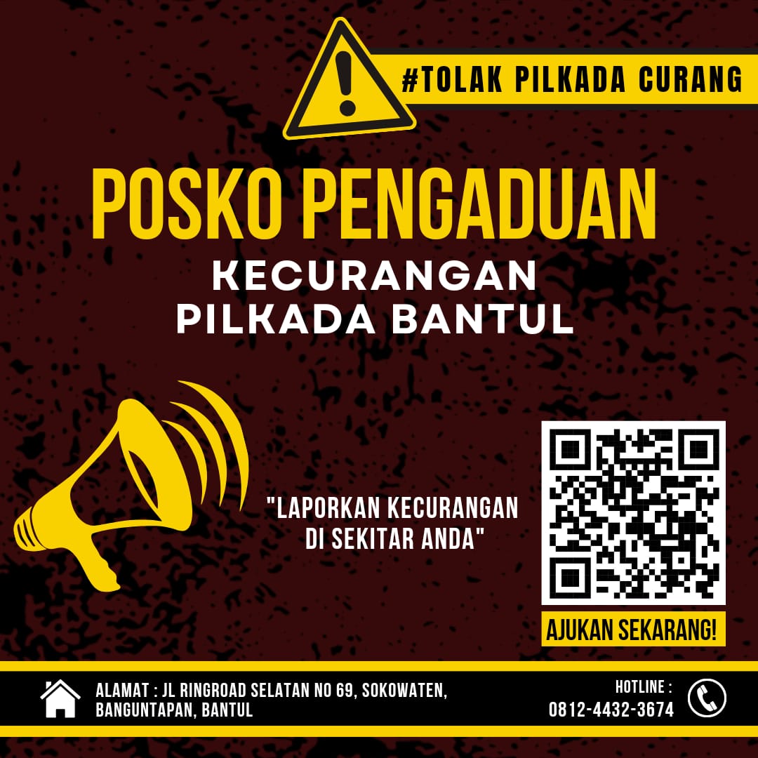 Relawan JoNny Luncurkan Posko Pengaduan Kecurangan Pilkada Bantul 24 jam Non Stop