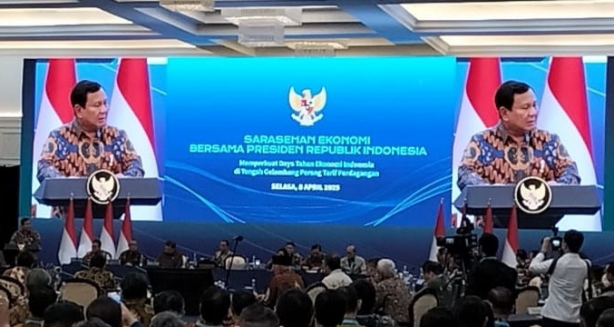 Buka Sarasehan Ekonomi, Prabowo Singgung Tarif Trump dan Kemandirian Ekonomi